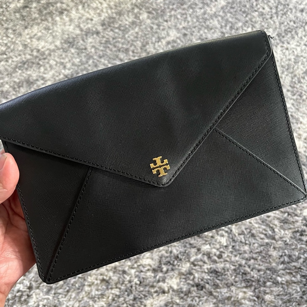 Tory Burch Black Envelope Clutch